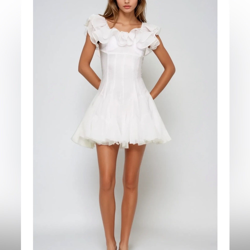 Innovate denim blago ruffle dress